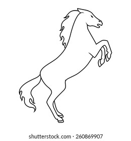 horse reared, silhouette vector