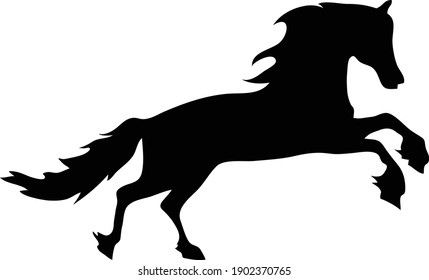 Horse Rearing Up stock illustration vector Silhouette 