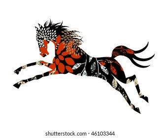 horse - remove clipping mask to reveal full patterns for other uses