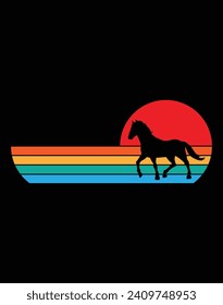 Horse retro style design - EPS file for cutting machine. You can edit and print this vector art with EPS editor.