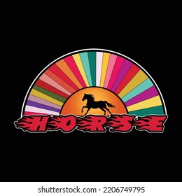 Horse Retro T shirt design 