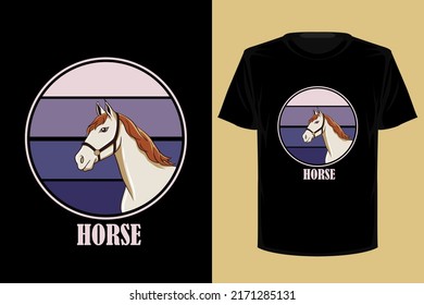 Horse retro vintage t shirt design