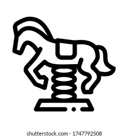 horse ride for children icon vector. horse ride for children sign. isolated contour symbol illustration