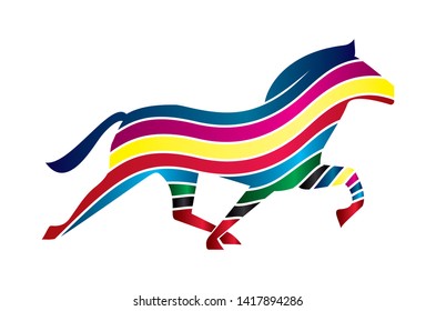 horse ride color full vector