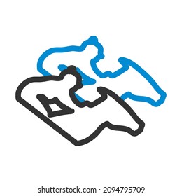 Horse Ride Icon. Editable Bold Outline With Color Fill Design. Vector Illustration.