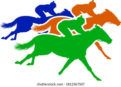 Horse Ride Icon. Flat Color Design. Vector Illustration.