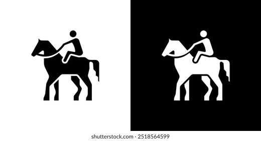 horse Ride icon Flat fill set collection