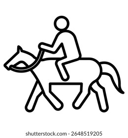 horse Ride icon Outline isolated logo mark