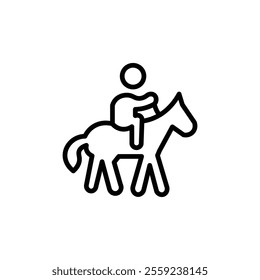 horse Ride icon Outline vector for web ui