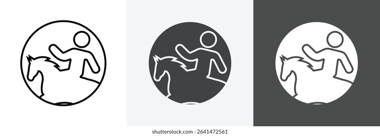 horse Ride icon set vector art