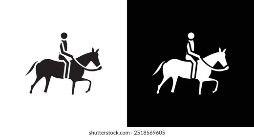 horse Ride icon Vector flat thin line illustration