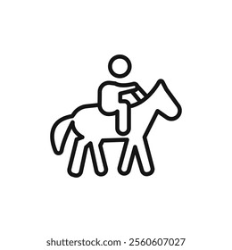 horse Ride icon vector line logo art