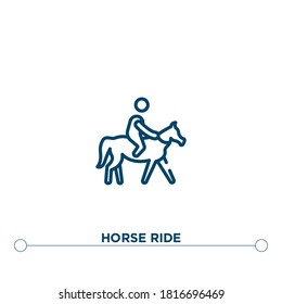 horse ride outline vector icon. simple element illustration. horse ride outline icon from editable my town leisure concept. can be used for web and mobile
