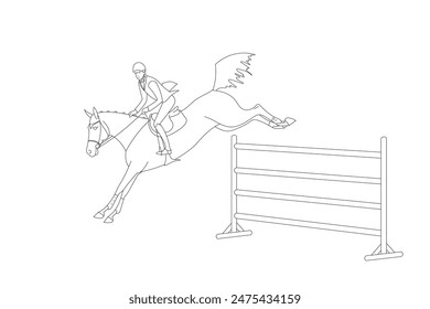 Horse and Rider in Action, Show Jumping
