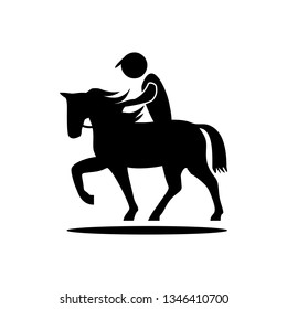 horse rider creative icon, flat design, symbol vector
