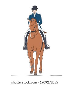 Horse and rider during advanced dressage test