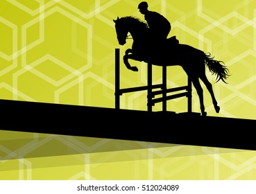 Horse with rider equestrian sport vector background concept