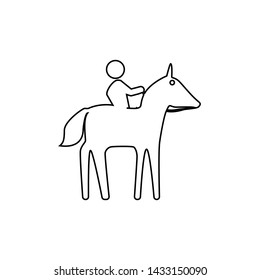 Horse and rider icon. Equestrian sport sign