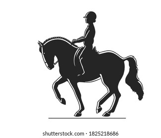 Horse and rider iconic shape