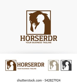 Horse Rider Logo Design. Stallion, Horse Race And Veterinary Logo Concept. Vector Logo Template