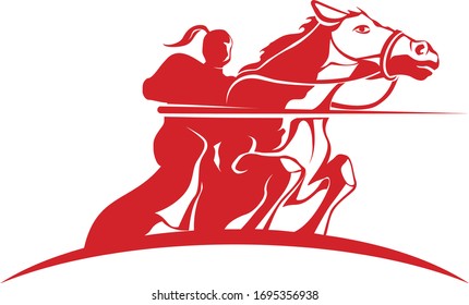 Horse Rider Logo Template Red