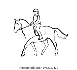 Horse Rider On Horseback Logo Continuous Stock Vector (Royalty Free ...