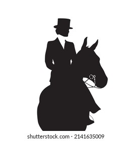 horse rider poster silhouette vector