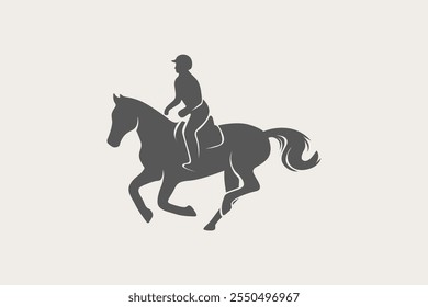 Símbolo de silhueta de corrida de cavaleiros ou vetor de logotipo