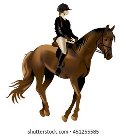 Horse Rider Realistic Vector Illustration Isolated Stock Vector ...