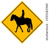 Horse rider road traffic sign 