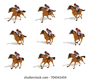 Horse rider run cycle