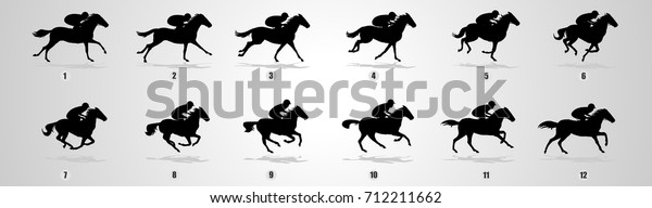 Horse rider run cycle for\
animation