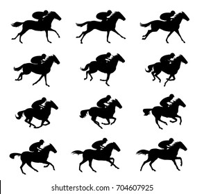 Horse rider Run Cycle silhouette