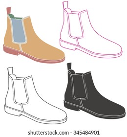 horse rider shoe flat vector set