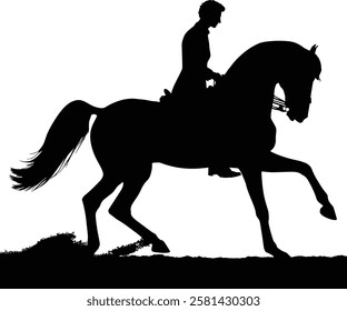 Horse rider silhouette, Dressage Silhouette - Equestrian Silhouette