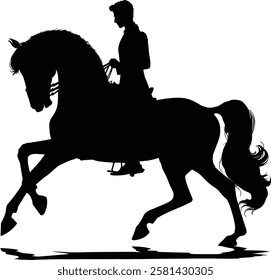 Horse rider silhouette, Dressage Silhouette - Equestrian Silhouette