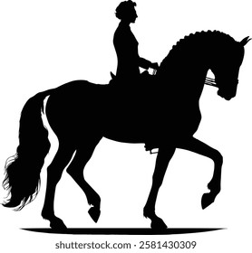 Horse rider silhouette, Dressage Silhouette - Equestrian Silhouette