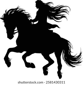 Horse rider silhouette, Dressage Silhouette - Equestrian Silhouette