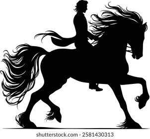 Horse rider silhouette, Dressage Silhouette - Equestrian Silhouette