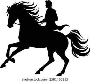 Horse rider silhouette, Dressage Silhouette - Equestrian Silhouette