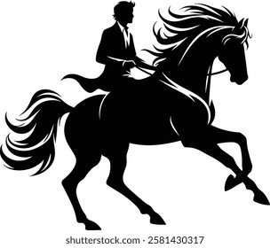 Horse rider silhouette, Dressage Silhouette - Equestrian Silhouette