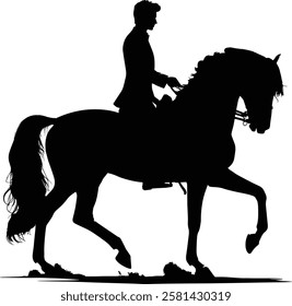 Horse rider silhouette, Dressage Silhouette - Equestrian Silhouette