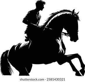 Horse rider silhouette, Dressage Silhouette - Equestrian Silhouette