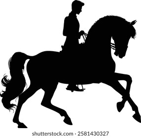 Horse rider silhouette, Dressage Silhouette - Equestrian Silhouette