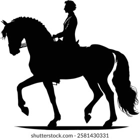 Horse rider silhouette, Dressage Silhouette - Equestrian Silhouette