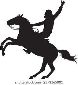 Horse and Rider Silhouette Equestrian Sports and Scenes "Running Horse Silhouette"