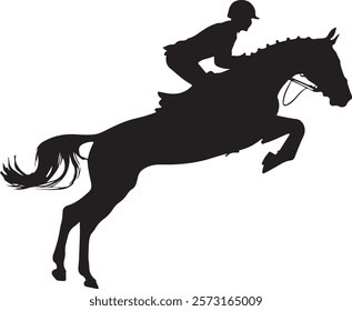 Horse and Rider Silhouette Equestrian Sports and Scenes "Running Horse Silhouette"