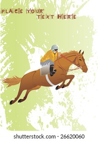 horse and rider silhouette, illustration