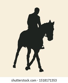 Horse and rider silhouette. Vector illustration.