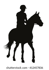 Horse rider vector silhouette. EPS 10